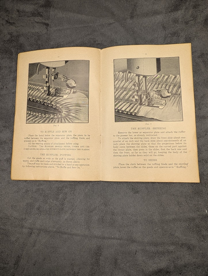 Vintage Instruction Manual for using Singer Sewing Machine Attachment Style No. 14